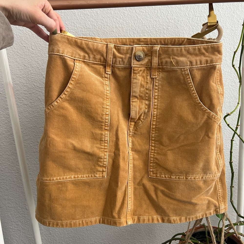 American Eagle Tan Corduroy Mini Skirt